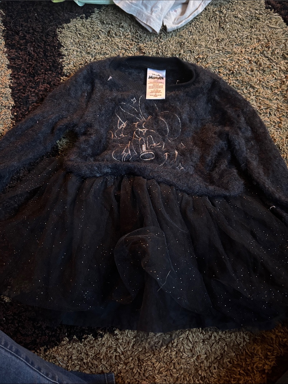 Black Sparkle Tulle Kids Dress